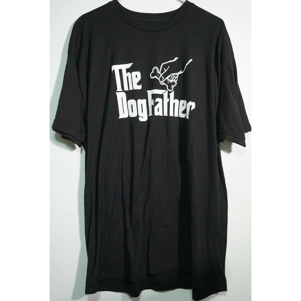 THE DOG FATHER Men 2XL Black T-Shirt Mafia Spoof Great Dog Lover‎ Owner Gift NEW